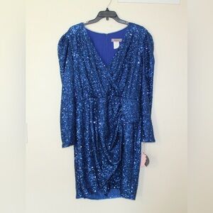 Elegant Blue Sequin Dress
